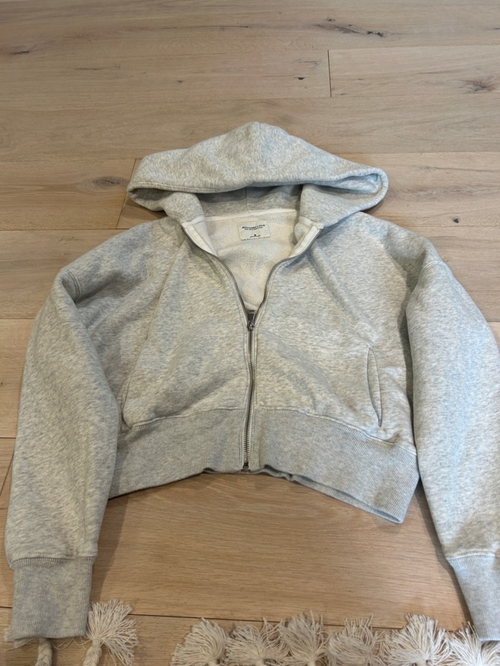 Abercrombie & Fitch Light Gray Fleece Hoodie